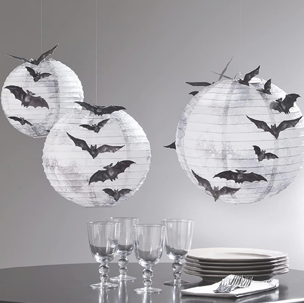 3 Halloween bat lanterns